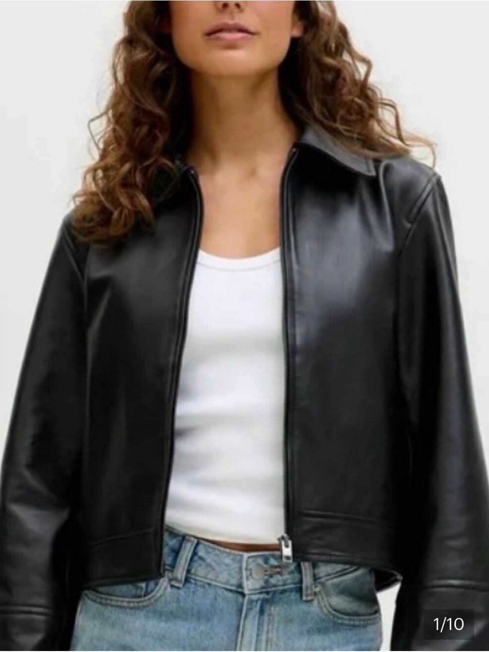 Wilsons Leather Black Classic Zip-Front Leather Jacket